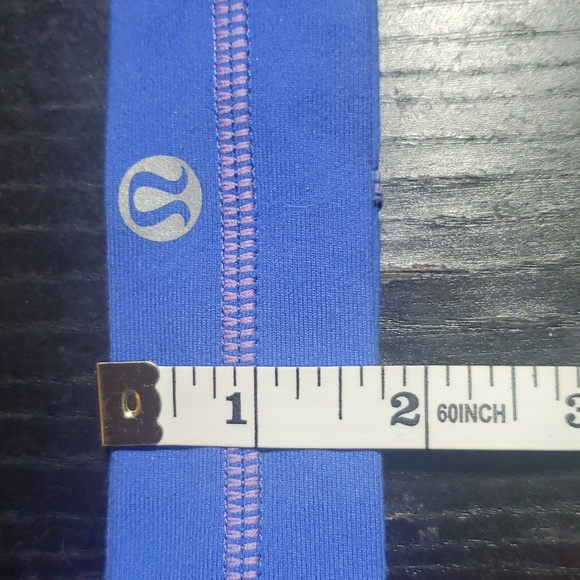 Lululemon Headband Blue w Middle Stiched Mauve Seam & Logo - Picture 5 of 6
